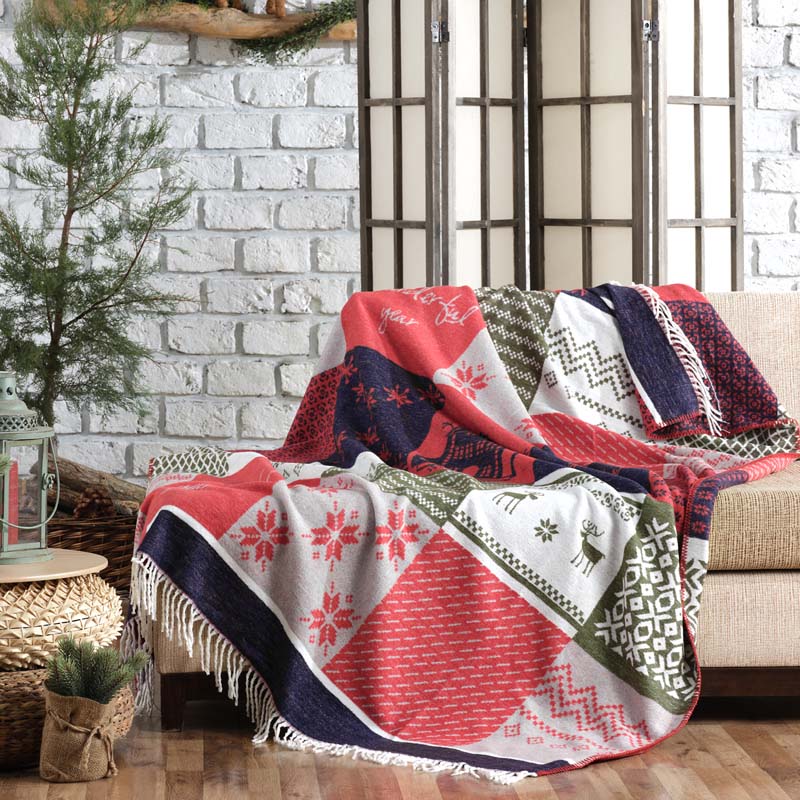 თბილი გადასაფარებელი MANAMO COTTON ACRYLIC BLANKETS new year 220X230