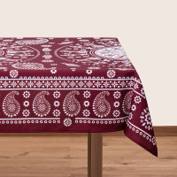 სუფრა - კალა - წითელი, ზომა: 140 x 140 სმ, აირჩიეთ მასალა: პოლიესტერი