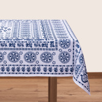 სუფრა - ახვლედიანი - თეთრი, ზომა: 140 x 140 სმ, აირჩიეთ მასალა: ბამბა