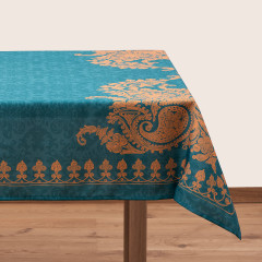 სუფრა - ბაგრატიონი - ფირუზისფერი - პოლიესტერი, ზომა: 140 x 140 სმ, აირჩიეთ მასალა: პოლიესტერი