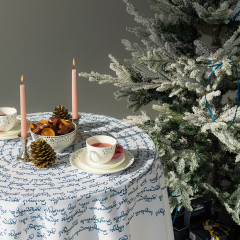 სუფრა - ვეფხისტყაოსანი - თეთრი - პოლიესტერი, აირჩიეთ მასალა: პოლიესტერი, ზომა: 140x140