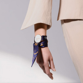 შარფი საათი - ბორჯღალო, სამაჯურის მასალა: აბრეშუმი, 2 image