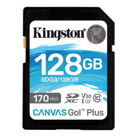 Kingston ფლეშ მეხსიერების ბარათი SDG3/128GB SDXC Go Plus 170R V30 109063