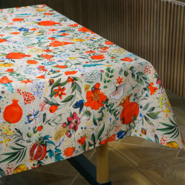 სუფრა - ბროწეულების ბაღი - თეთრი, ზომა: 140 x 140 სმ, აირჩიეთ მასალა: პოლიესტერი, 4 image