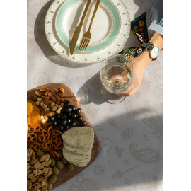 სუფრა - ქიმერიონი - კრემისფერი, ზომა: 140 x 140 სმ, აირჩიეთ მასალა: პოლიესტერი, 3 image