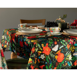 სუფრა - ბროწეულების ბაღი - შავი, ზომა: 140 x 140 სმ, აირჩიეთ მასალა: პოლიესტერი, 5 image