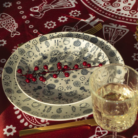 თეფში (2ც) - კალა - ფაიფური - 25სმ, 3 image