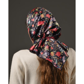 შარფი - ბროწეულების ბაღი - შავი, 3 image