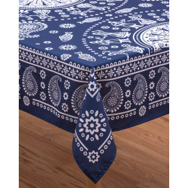 სუფრა - კალა - ლურჯი, ზომა: 140 x 140 სმ, აირჩიეთ მასალა: პოლიესტერი, 6 image