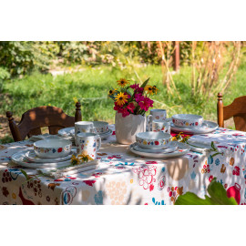 სუფრა - ქვევრები - თეთრი, ზომა: 140 x 140 სმ, აირჩიეთ მასალა: პოლიესტერი, 5 image