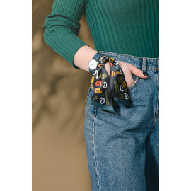 წვრილი შარფი - ანბანი - 51x5სმ - მწვანე, 2 image