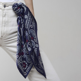 აბრეშუმის შარფი - კალა - იასამნისფერი, 2 image