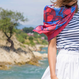 შარფი - ყაყაჩო - ლურჯი, 5 image