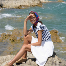 შარფი - ყაყაჩო - ლურჯი, 2 image