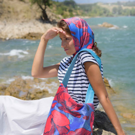 შარფი - ყაყაჩო - ლურჯი, 3 image