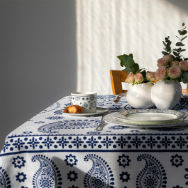 სუფრა - კალა - თეთრი, ზომა: 140 x 140 სმ, აირჩიეთ მასალა: პოლიესტერი, 2 image