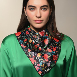 შარფი - ბროწეულების ბაღი - შავი, 4 image