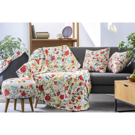 პლედი - ბროწეულების ბაღი - თეთრი, 2 image