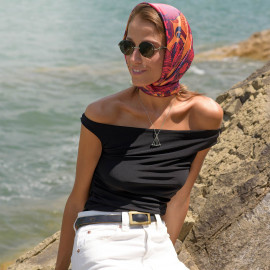 შარფი - ყაყაჩო - ნარინჯისფერი, 2 image