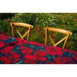 სუფრა - ყაყაჩო - შავი, ზომა: 140 x 140 სმ, აირჩიეთ მასალა: პოლიესტერი, 4 image