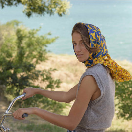 აბრეშუმის შარფი - მარიამ-მართა, შარფის ზომა: 65 x 65სმ, 3 image