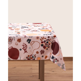 სუფრა - ქვევრები - თეთრი, ზომა: 140 x 140 სმ, აირჩიეთ მასალა: პოლიესტერი, 5 image