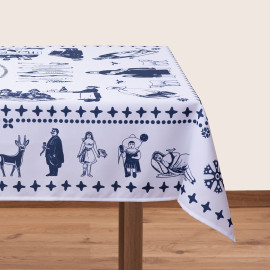 სუფრა - ფიროსმანი - თეთრი - პოლიესტერი, ზომა: 140 x 140 სმ, აირჩიეთ მასალა: პოლიესტერი