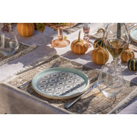 Tablecloth - Bagrationi - Beige/Turquoise - Polyester, აირჩიეთ მასალა: პოლიესტერი, ზომა ახალი : 140x140, მასალა: პოლიესტერი, 6 image
