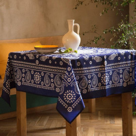 სუფრა - კალა - ლურჯი, ზომა: 140 x 140 სმ, აირჩიეთ მასალა: პოლიესტერი, 4 image