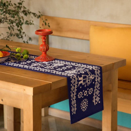 რანერი - კალა - ლურჯი, ზომა: 175 x 35 სმ, აირჩიეთ მასალა: ბამბა, ტიპი: რანერი, 2 image