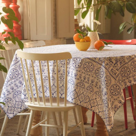 სუფრა - ახვლედიანი - თეთრი, ზომა: 140 x 140 სმ, აირჩიეთ მასალა: ბამბა, 2 image