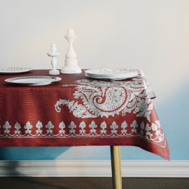 სუფრა - ბაგრატიონი - წითელი, ზომა: 140 x 140 სმ, აირჩიეთ მასალა: პოლიესტერი