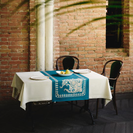 რანერი - ბაგრატიონი - ფირუზისფერი, ზომა: 145 x 50 სმ, აირჩიეთ მასალა: პოლიესტერი, 2 image