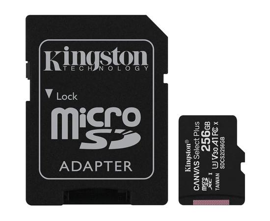 Kingston მეხსიერების ბარათი 256GB microSDXC C10 UHS-I R100 SDCS2/256GB