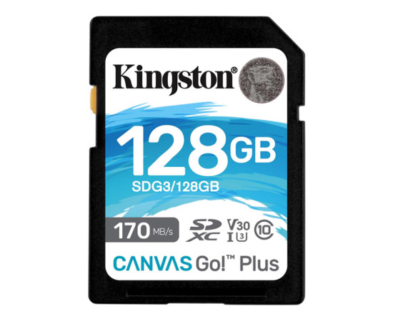 Kingston ფლეშ მეხსიერების ბარათი SDG3/128GB SDXC Go Plus 170R V30 109063