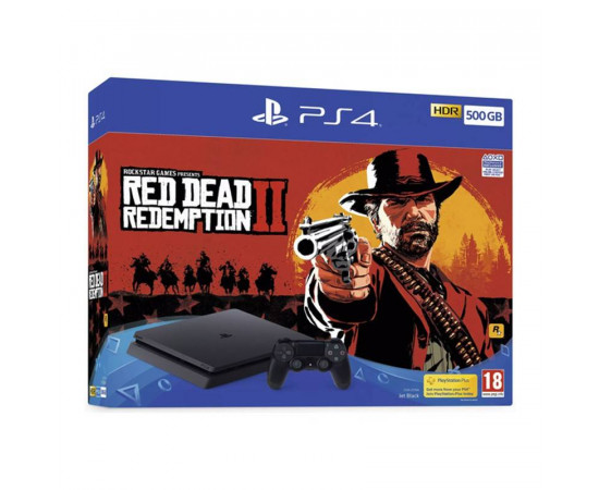 სათამაშო კონსოლი - Sony PlayStation 4 (500 GB) Black with Red Dead Redemption 2