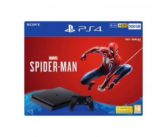 სათამაშო კონსოლი - Sony PlayStation 4 Slim (500 GB) Black with Spider-Man