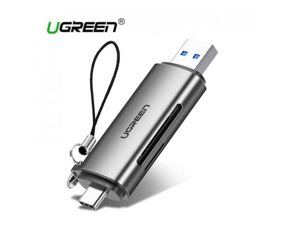 უნივერსალური ბარათების წამკითხველი - Ugreen Card Reader USB 3.0 SD/Micro SD TF OTG Smart Memory Card Adapter for Laptop USB 3.0 Type C Cardreader 50706