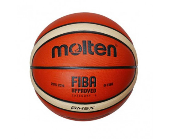 კალათბურთის ბურთი MOLTEN BGM5X FIBA ტოპ სავარჯიშო, სინთ. ტყავი
