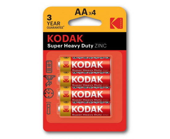 ელემენტი Extra Heavy Duty 4 pcs blister, Zinc AA (R6) - Kodak