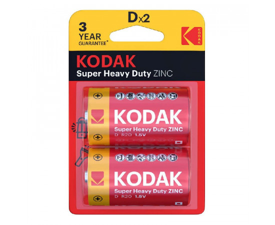 ელემენტი Extra Heavy Duty 2 pcs blister, Zinc D (R20) - Kodak
