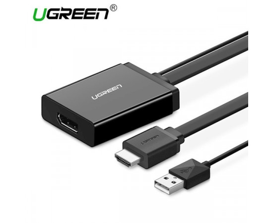 HDMI გადამყვანი - UGREEN MM107 (40238) HDMI to DP Converter 0.5m (Black) + USB for power