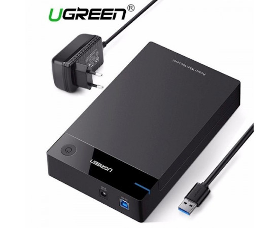 მყარი დისკის ქეისი - UGREEN US222 (50422) USB 3.5 Inch HDD Enclosure SSD SATA USB 3.0 power Adapter