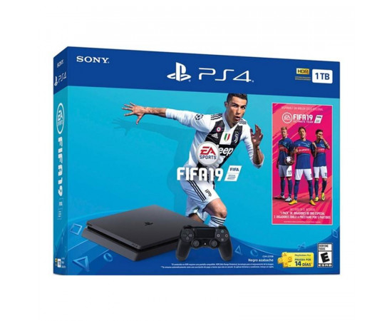სათამაშო კონსოლი - Sony PlayStation 4 Slim (1TB) Black With FIFA 19