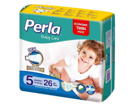 Perla ბავშვის საფენი თვინ ბეიბი 11-18 კგ ჯუნიორი N26 (პერლა)