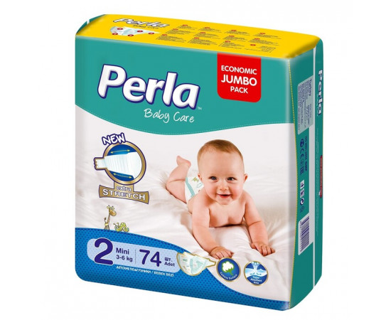 Perla ბავშვის საფენი ჯამბო ბეიბი 3-6 კგ მინი N74 (პერლა)