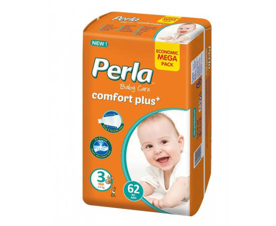Perla ბავშვის საფენი მეგა ბეიბი 4-9 კგ მიდი N62 (პერლა)