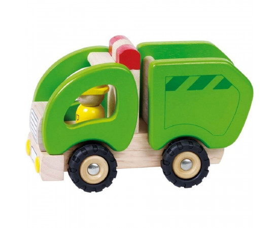 Goki ნაგვის მანქანა Machine wooden Garbage truck Green