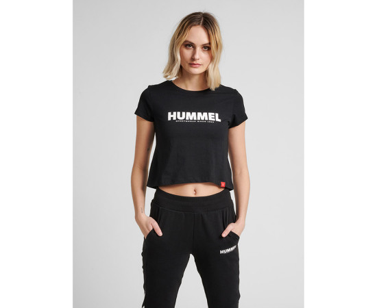 HMLLEGACY ქალის მოკლემკლავიანი მაისური Hummel (ჰუმელი), ფერი: შავი, ზომა: M