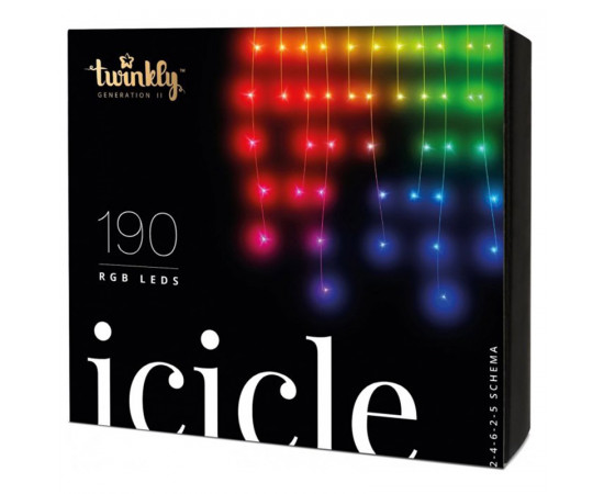Smart Led გირლიანდა Twinkly Icicle RGB 190, Gen II, IP44TWI190STP-TEU